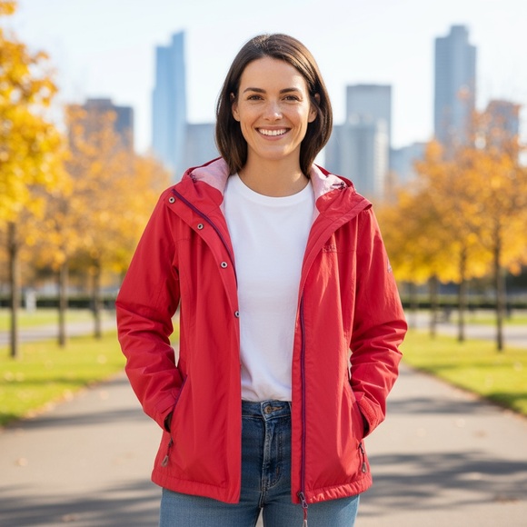 Women's Coral Hooded Rain Jacket ☔️ - Picture 1 of 12